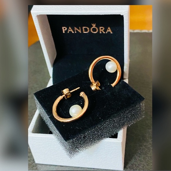 Authentic Pandora Rose Gold Earrings 